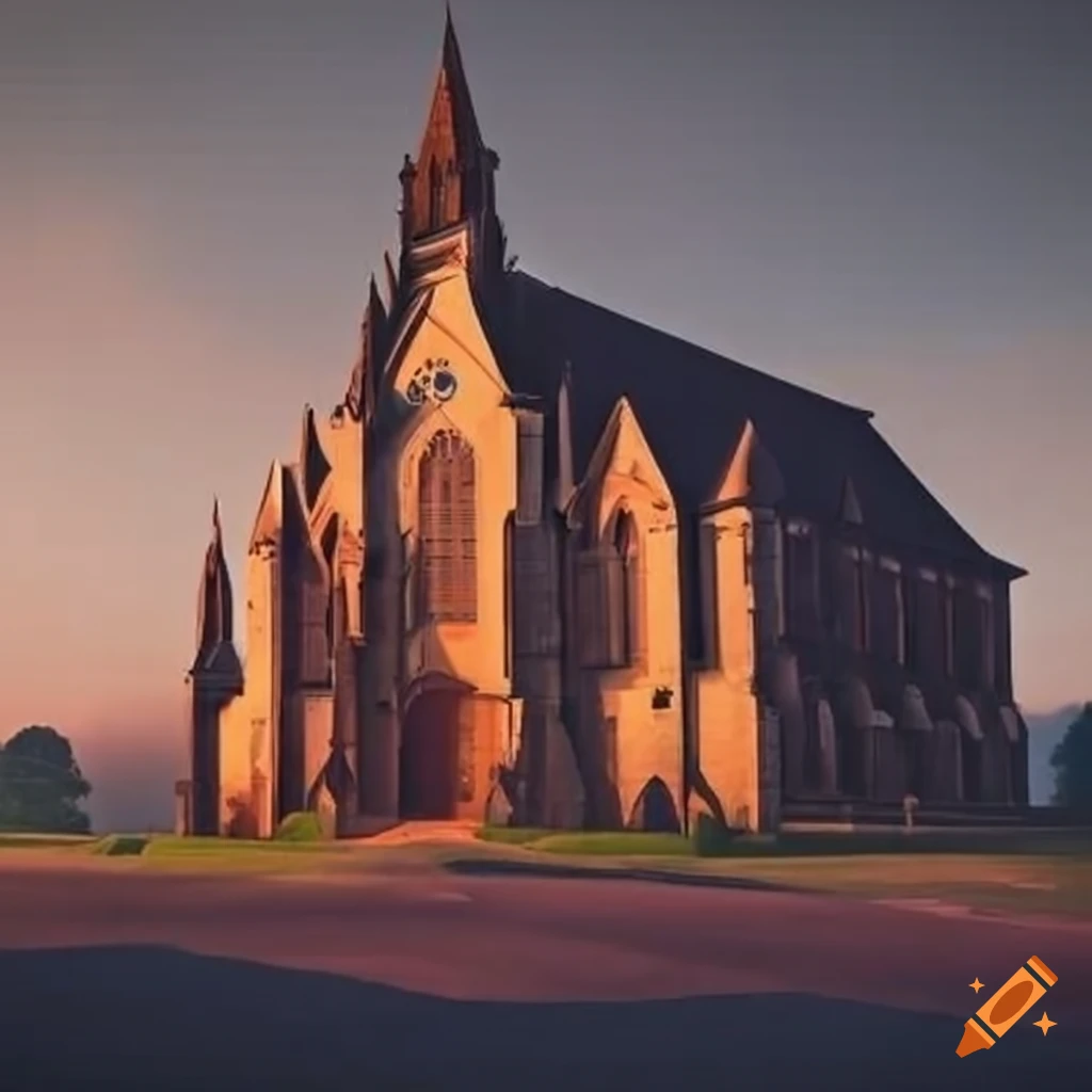 Town built around an infinite library with a church as center