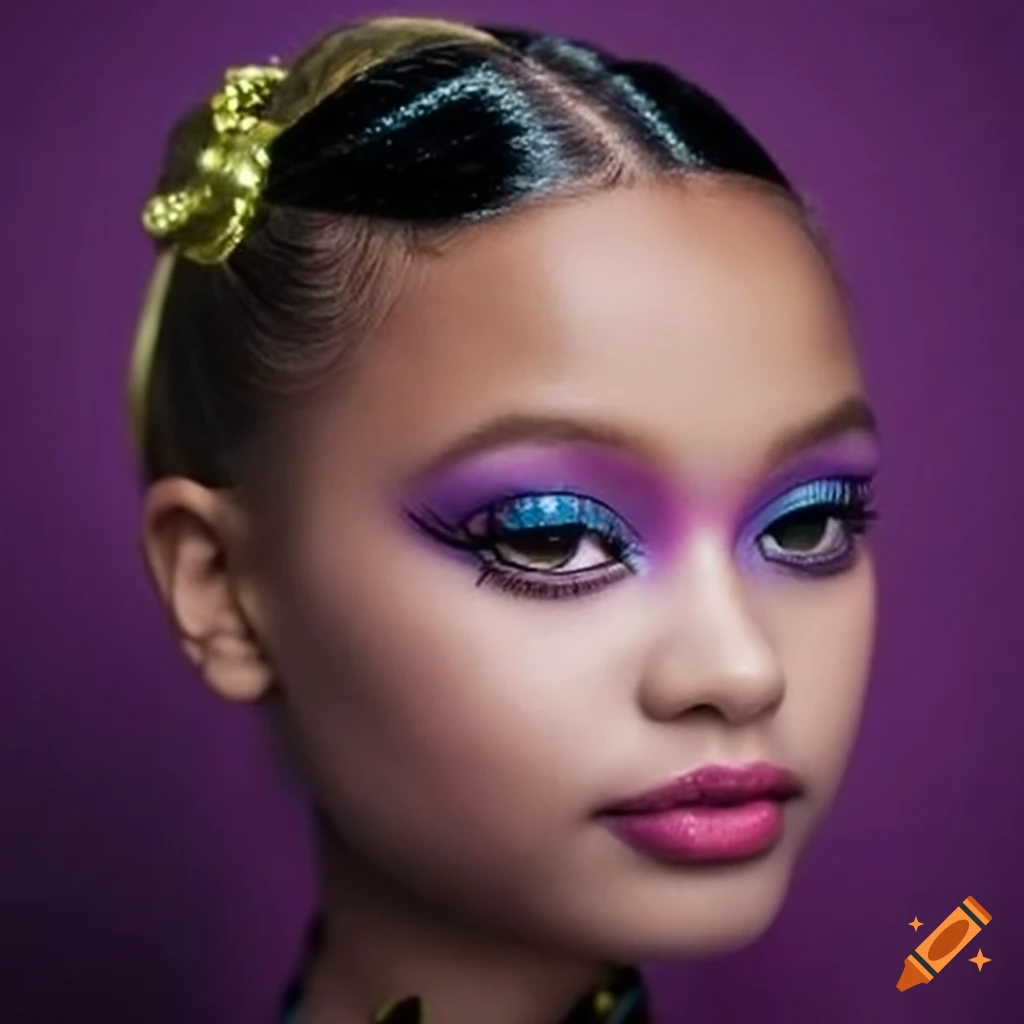 Tween girl transforming into a Monster High character