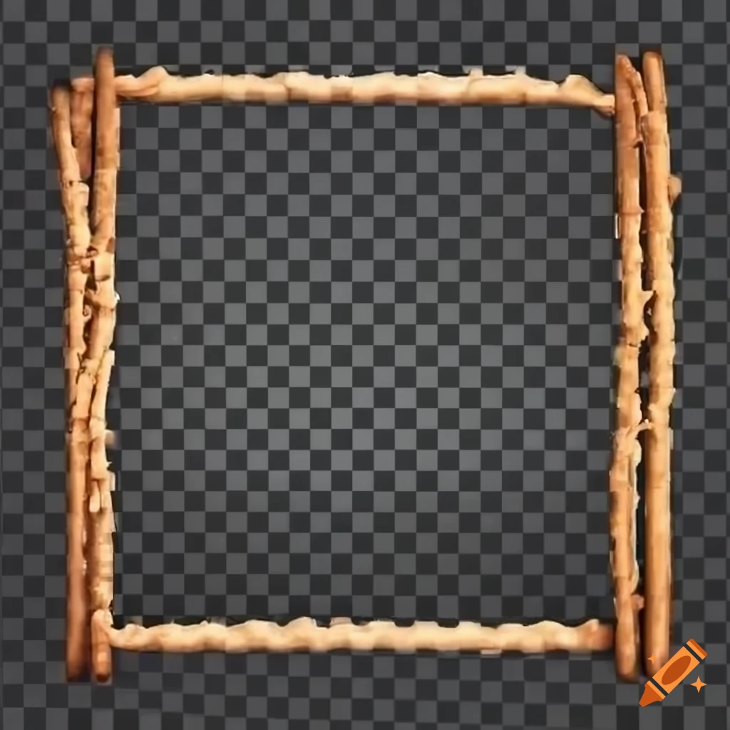Frame made of sticks on a transparent background