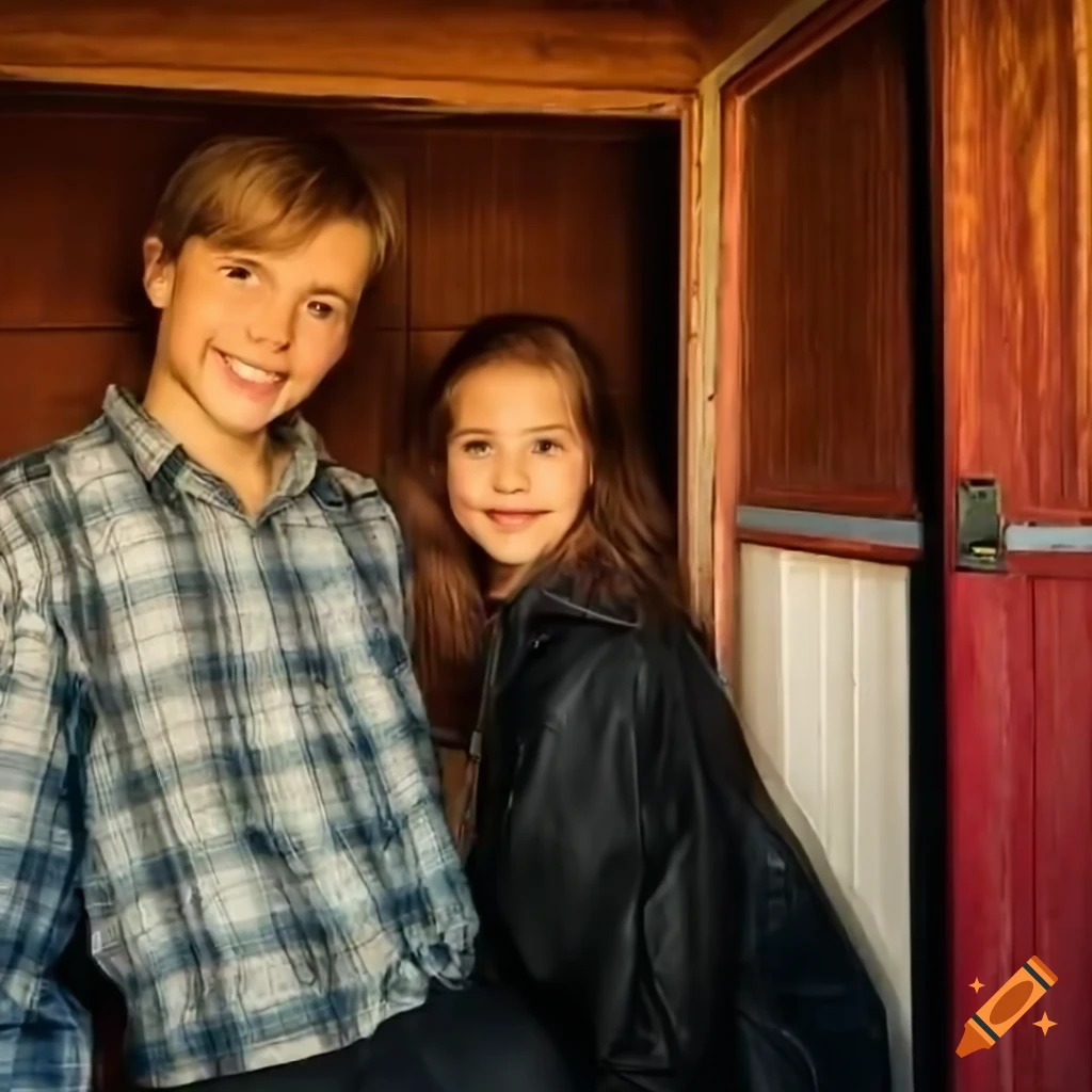 Irimia twins singing in a country style in front of an old caravan trailer
