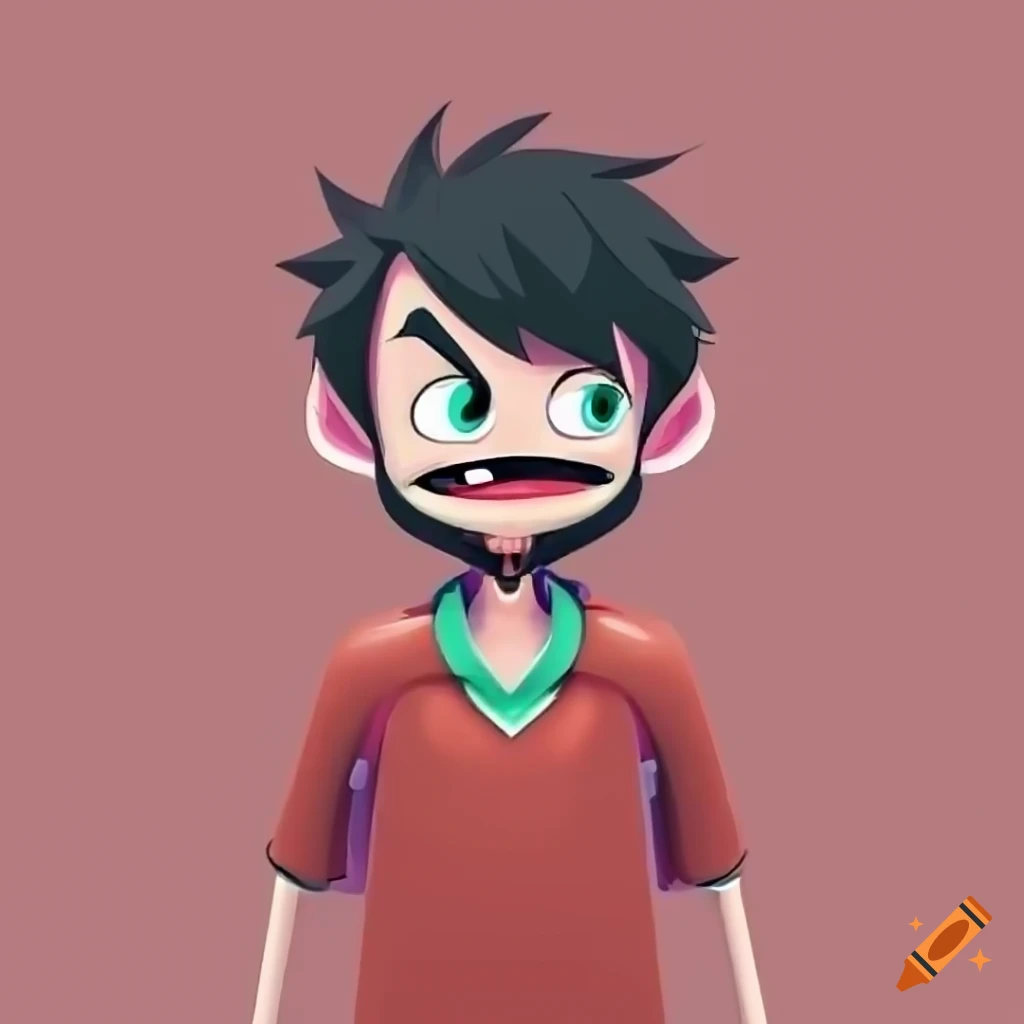 Cartoon character Chad showing two fingers, expressing anger and boredom