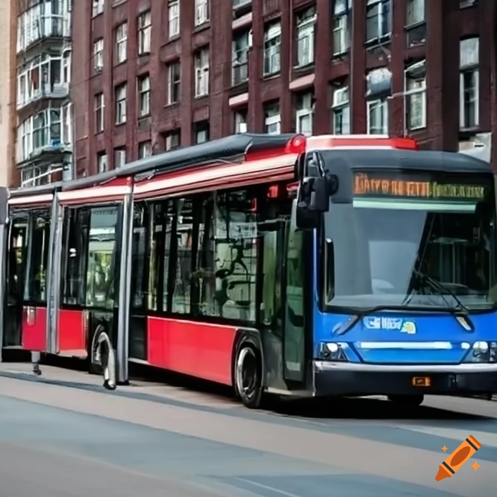 Modern trolleybus on a busway in Almere Parkwijk
