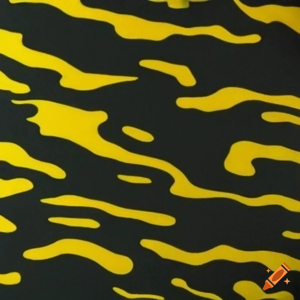 Yellow and green camo fabric