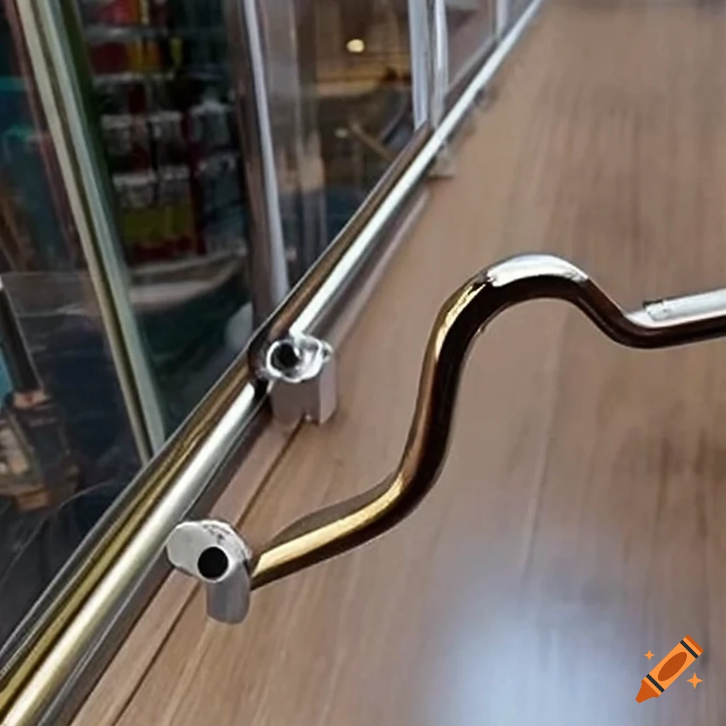 Warning sign about electrified handrail - danger of electric shock