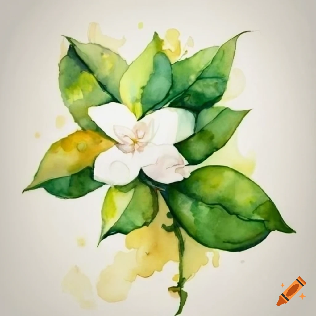 Watercolor painting of jasmine flowers