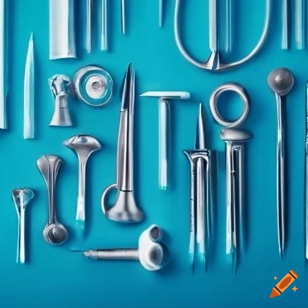 Screws and surgical instruments in a sterile laboratory setup