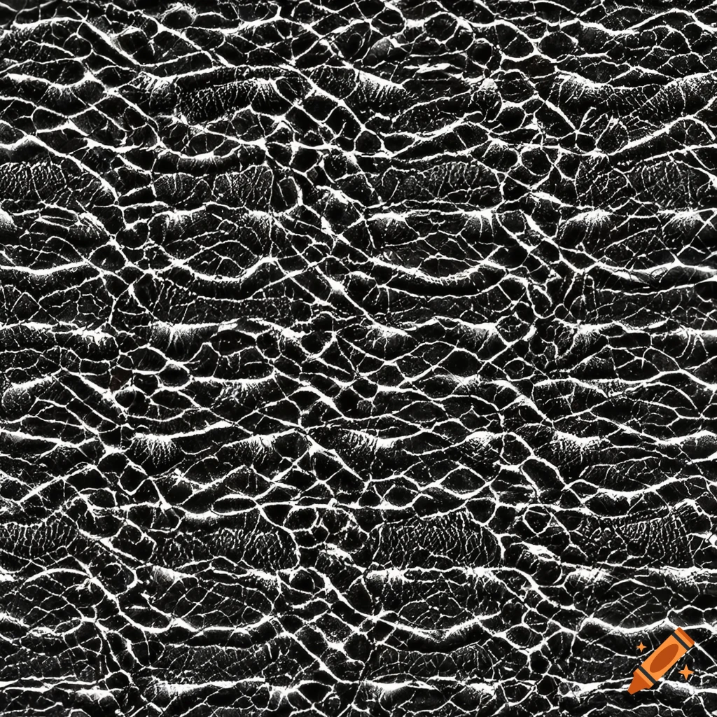 Connected black and white dots leather pattern