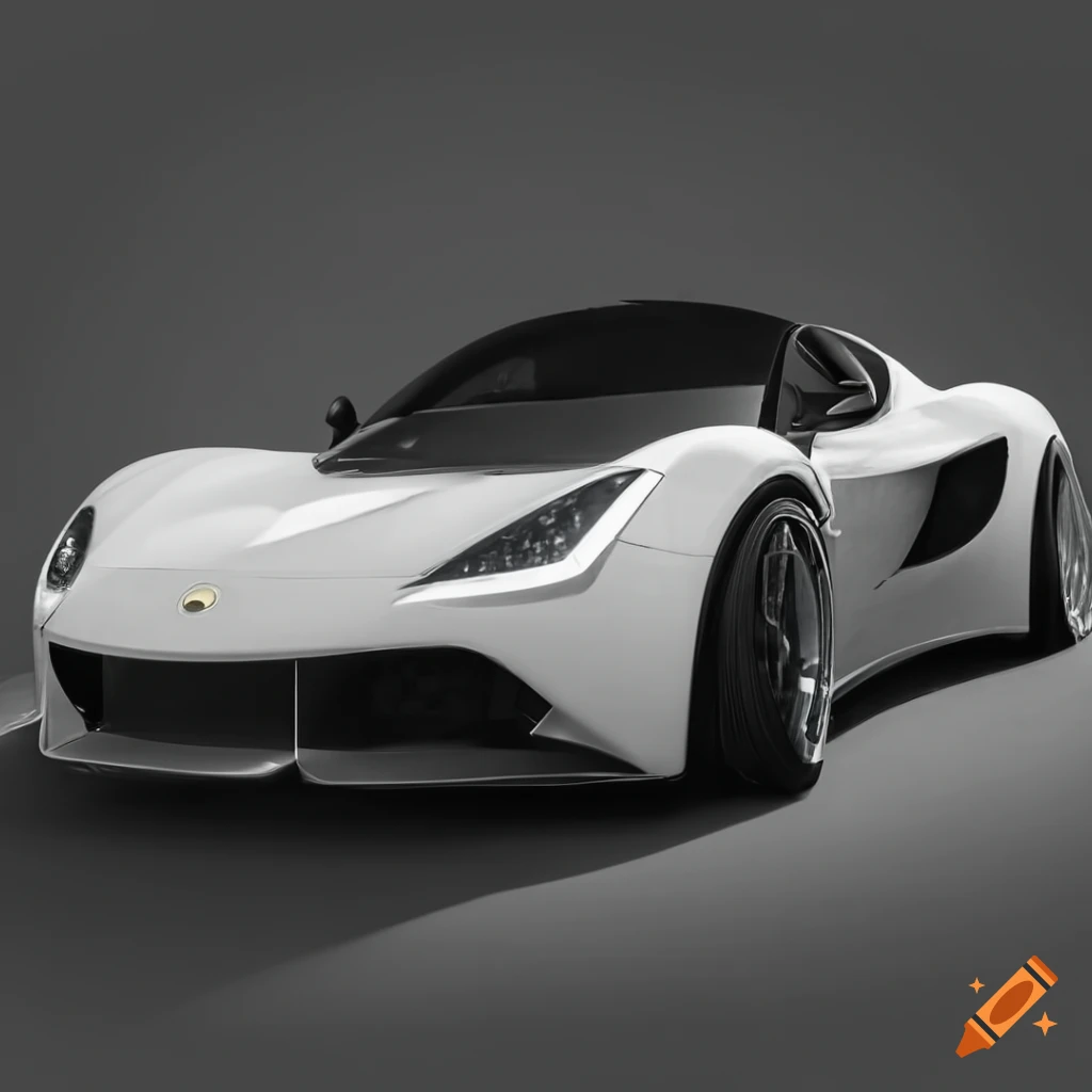 Sleek white sports car with silver wheels inspired by Lotus and Tesla ...