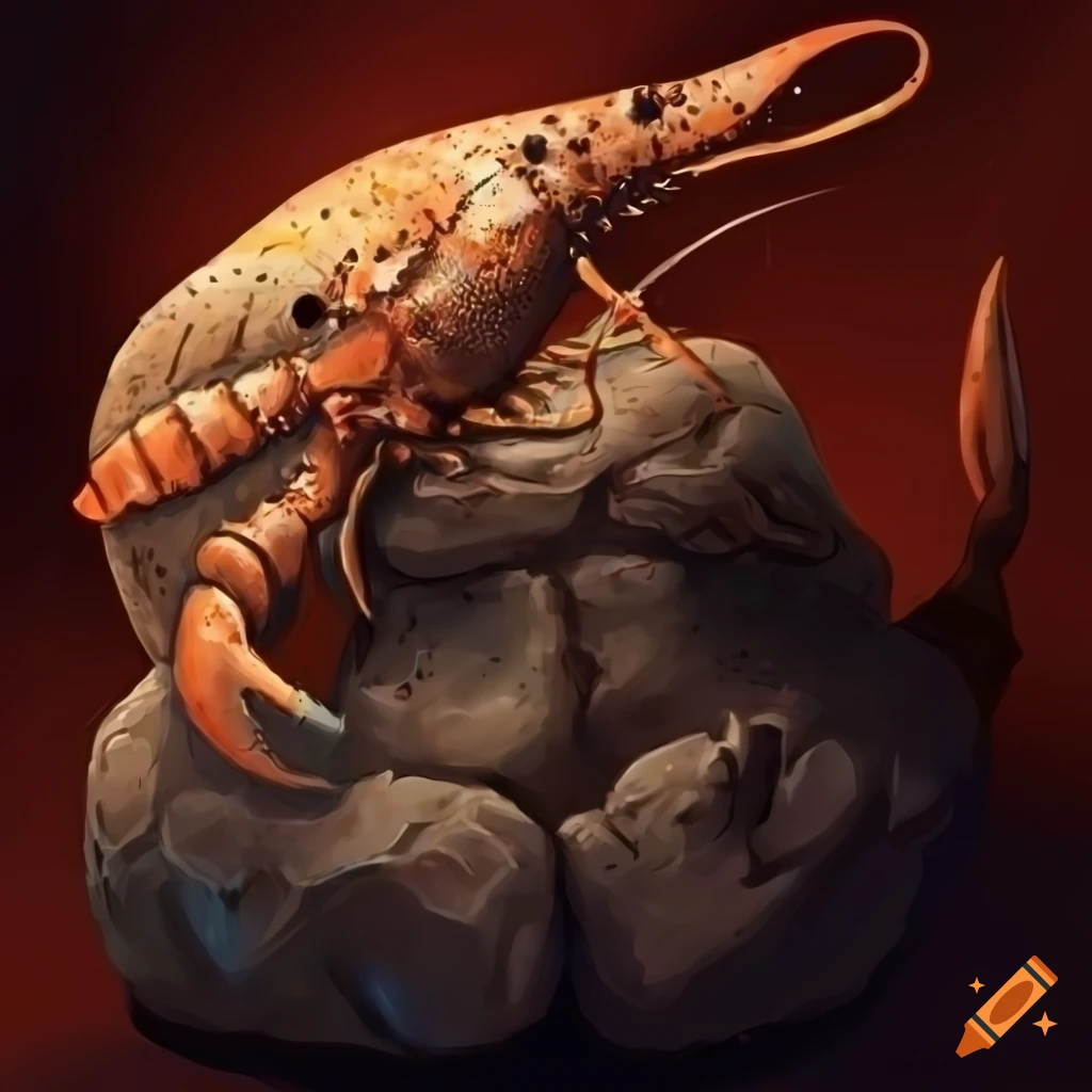 Rock lobster in a fantasy art style