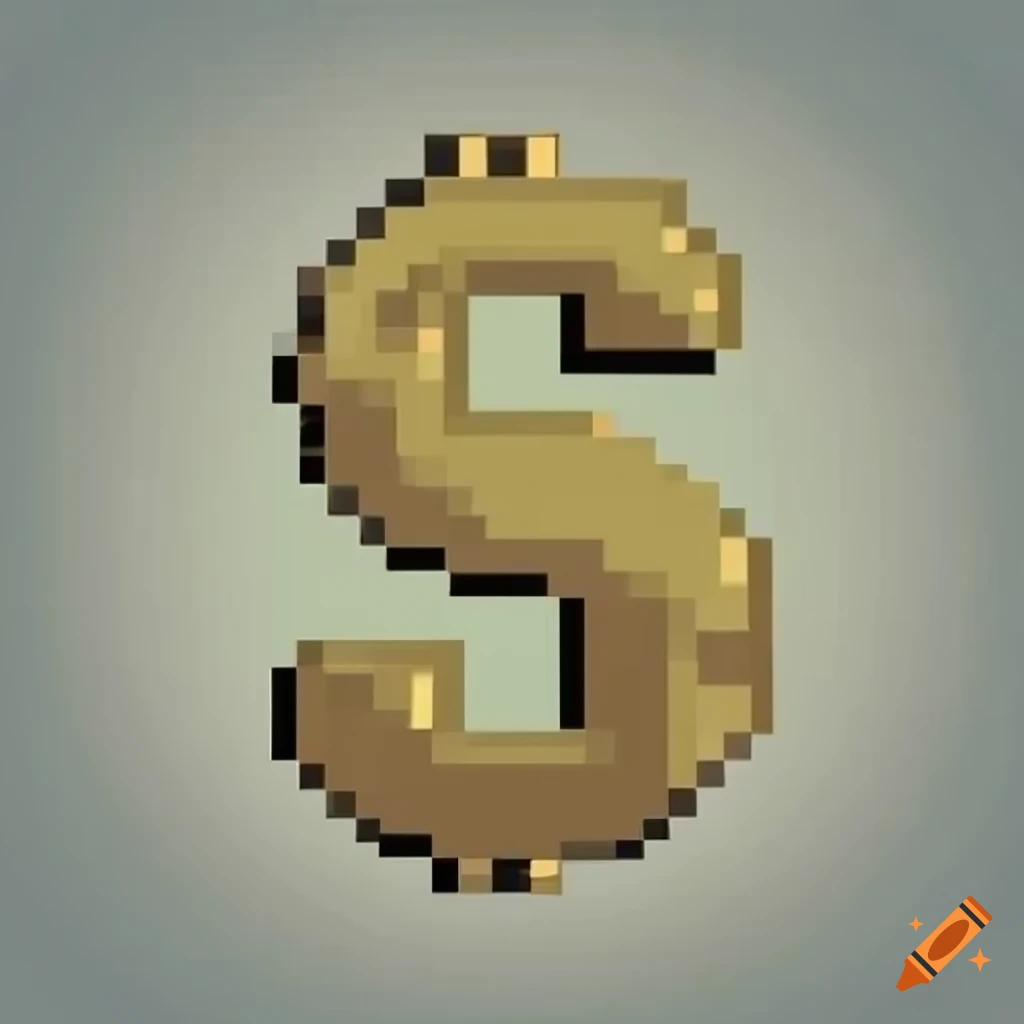Gold dollar sign 8bit sprite for NES game