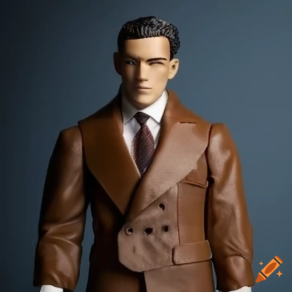 Action figure in a brown suit