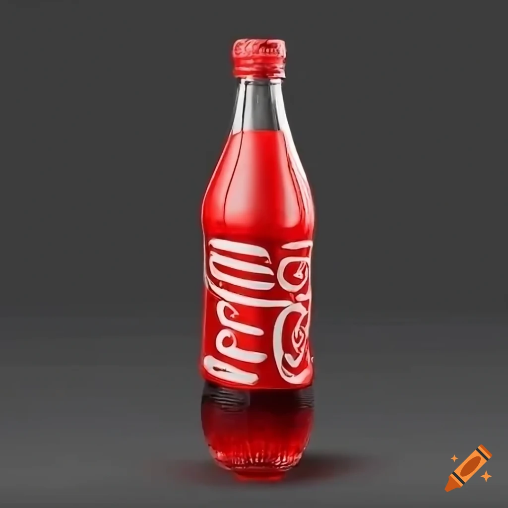 Fizzy closed Coca-Cola glass bottle in studio setting