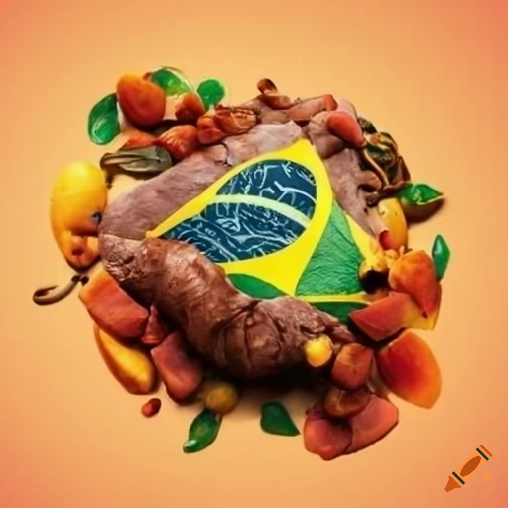 Aerial view of Brazil with a delicious picanha steak
