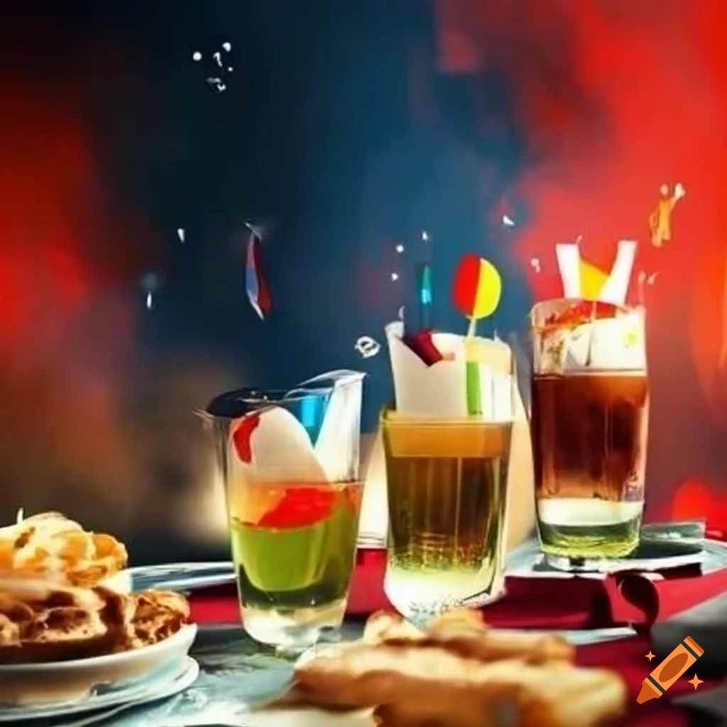 Poster for a cocktail party for the French National Day on July 14th and the Euro 2014 final