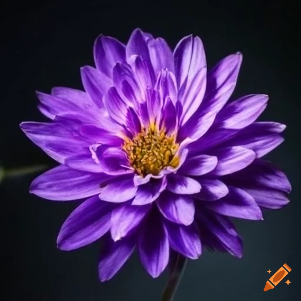 Purple encapsulated flower in a studio setting