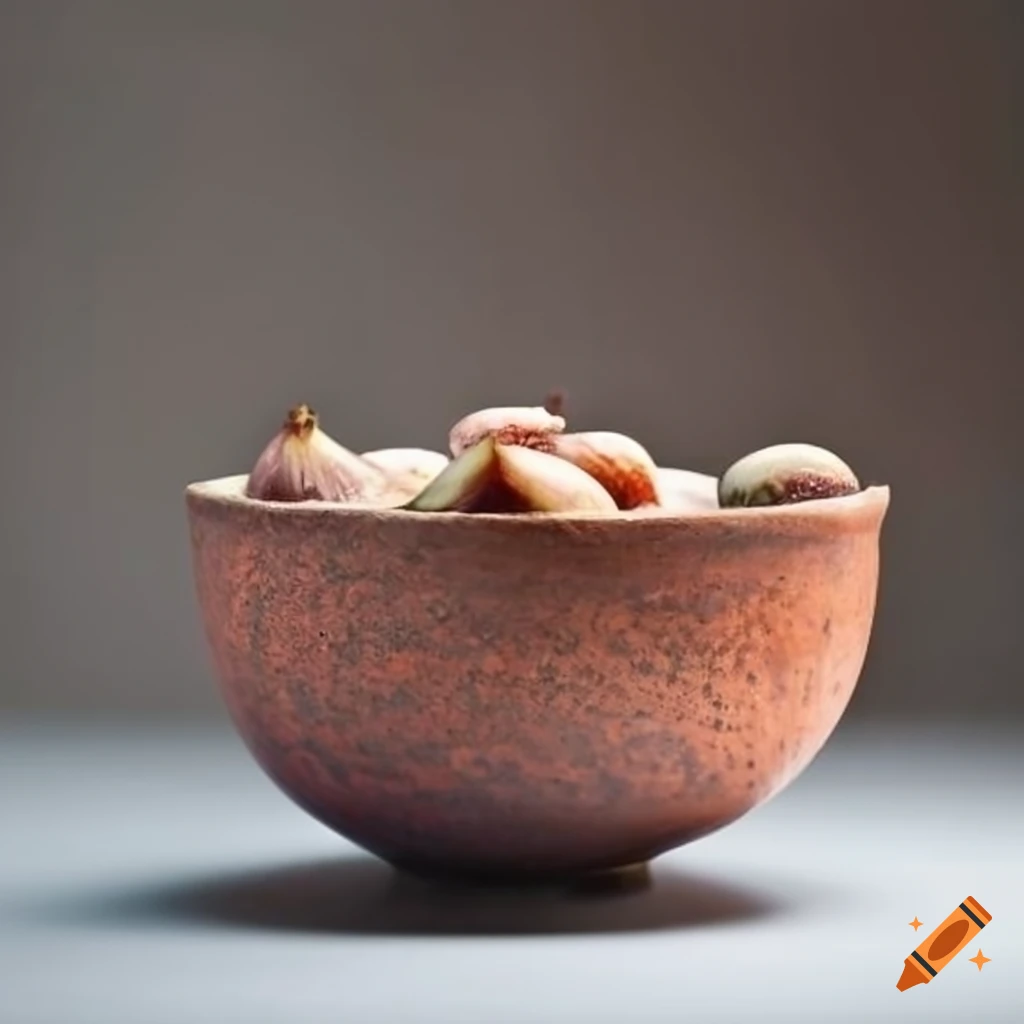 Clay bowl with figs and salt ash glaze