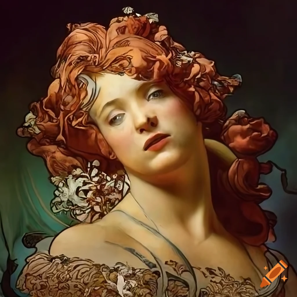 Artwork inspired by James Gurney, Norman Rockwell, Alphonse Mucha, and Bernini with glass features