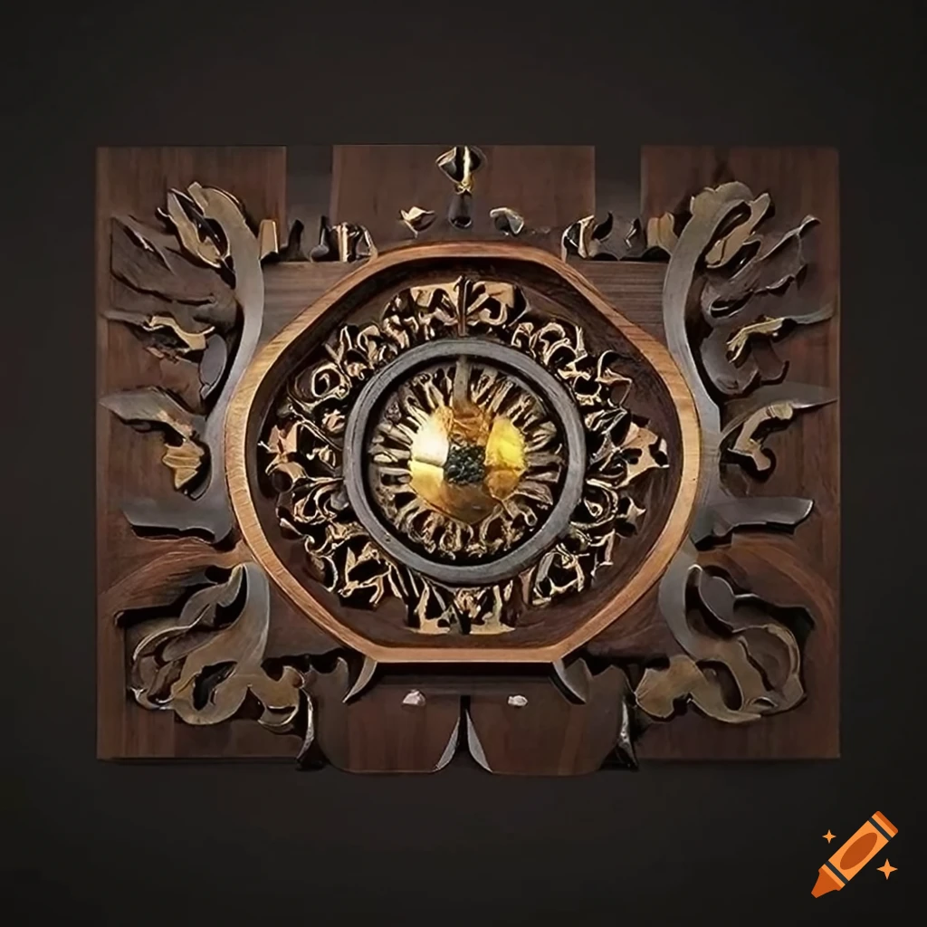 Luxurious wall art crafted from rich black walnut wood with intricate ...