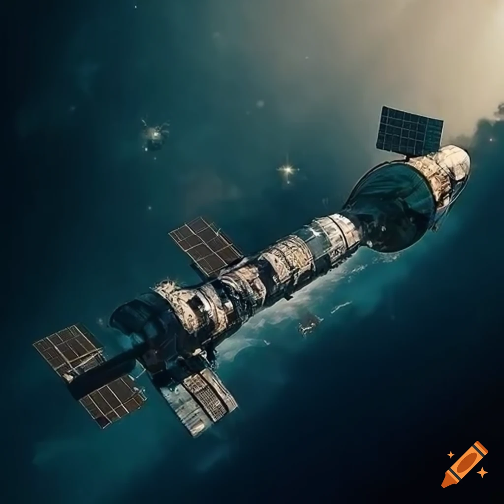 Flat design of an old abandoned space station