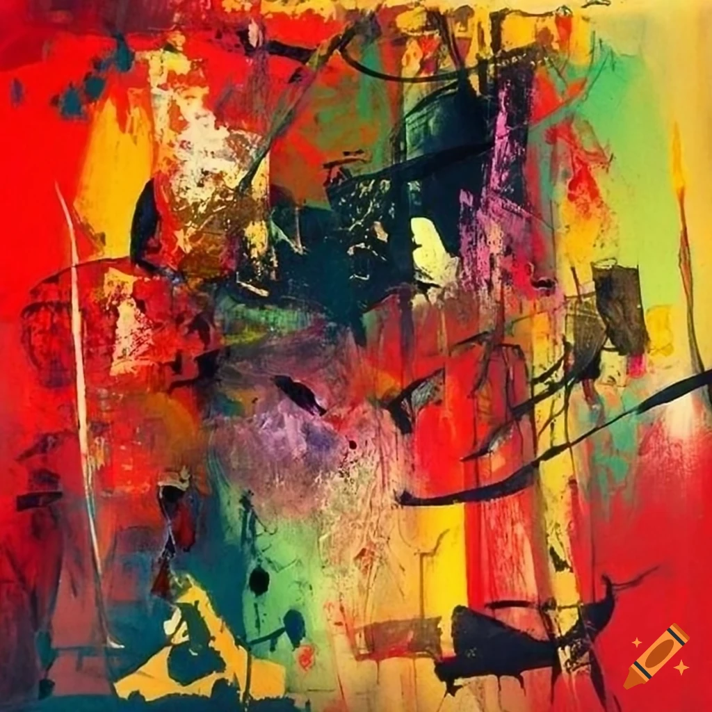 Abstract chaotic composition inspired by alfred manessier and jackson ...