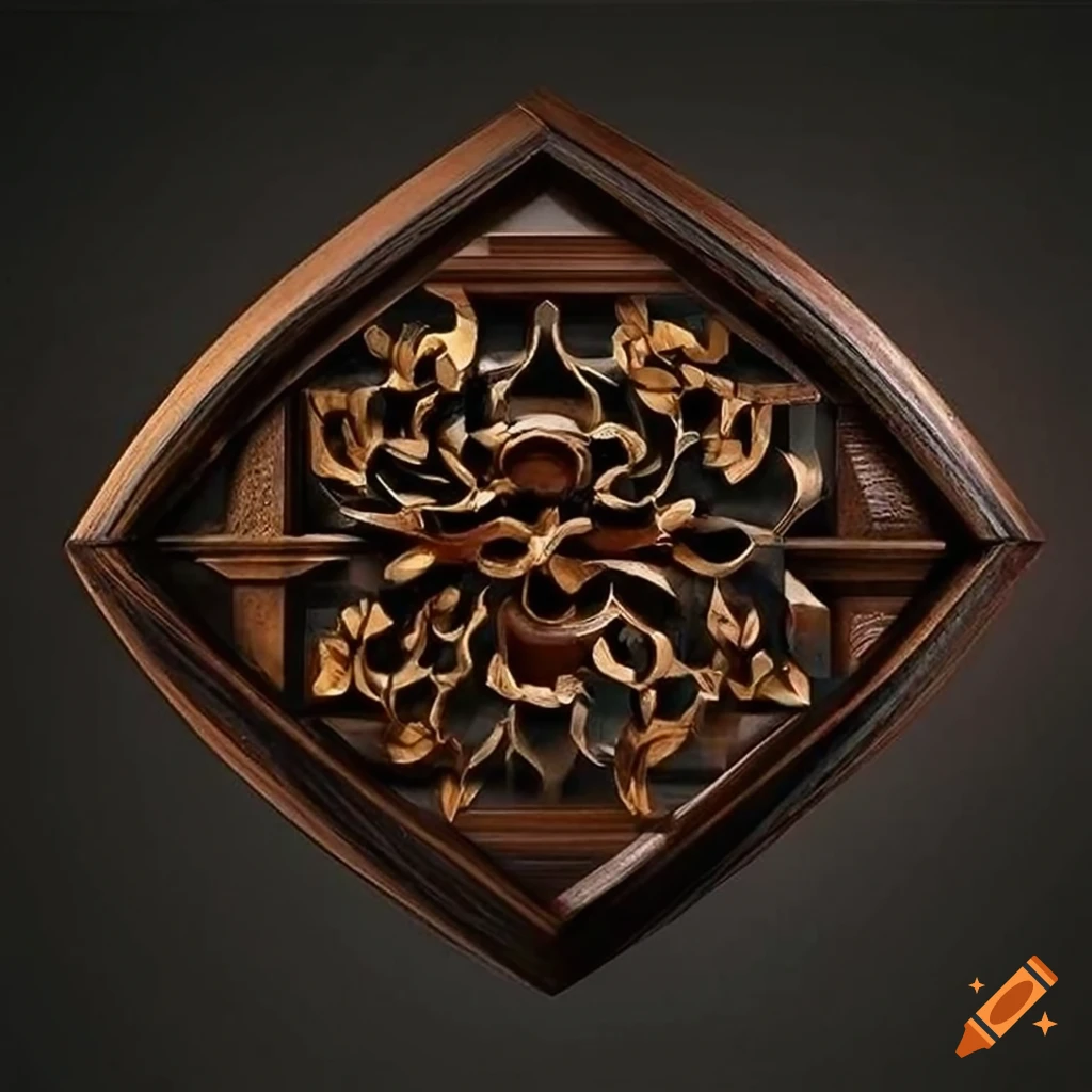Luxurious wall art crafted from rich black walnut wood with intricate ...