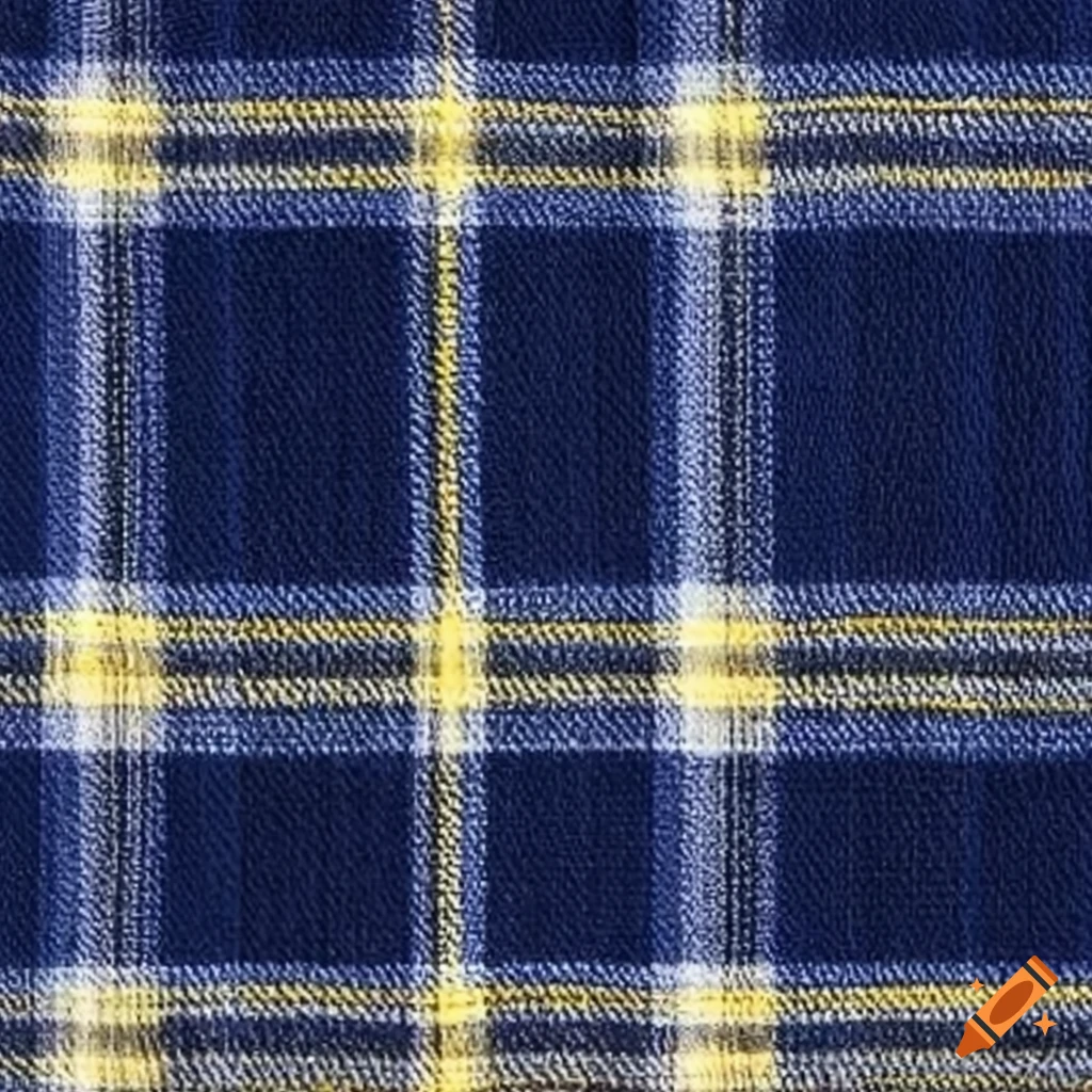 Navy blue and yellow plaid pattern