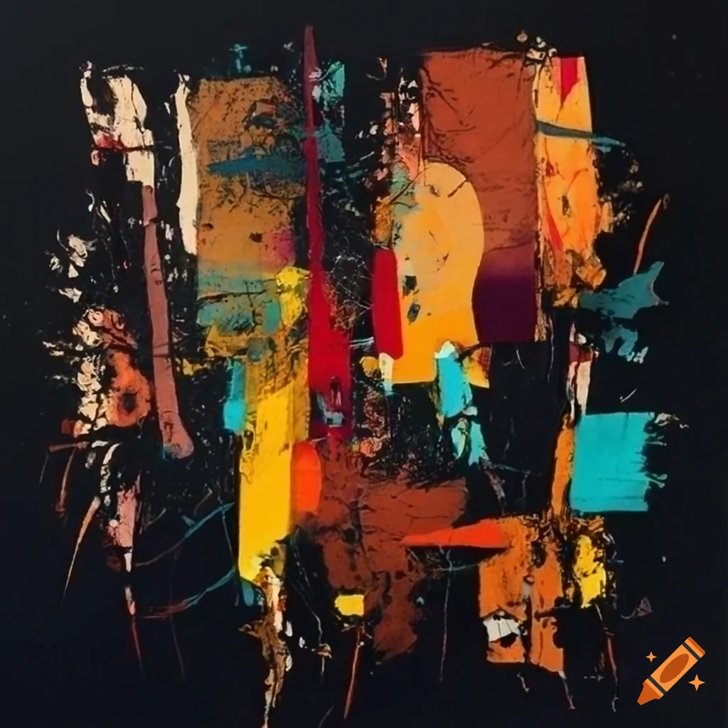 Abstract chaotic composition inspired by alfred manessier and jackson ...