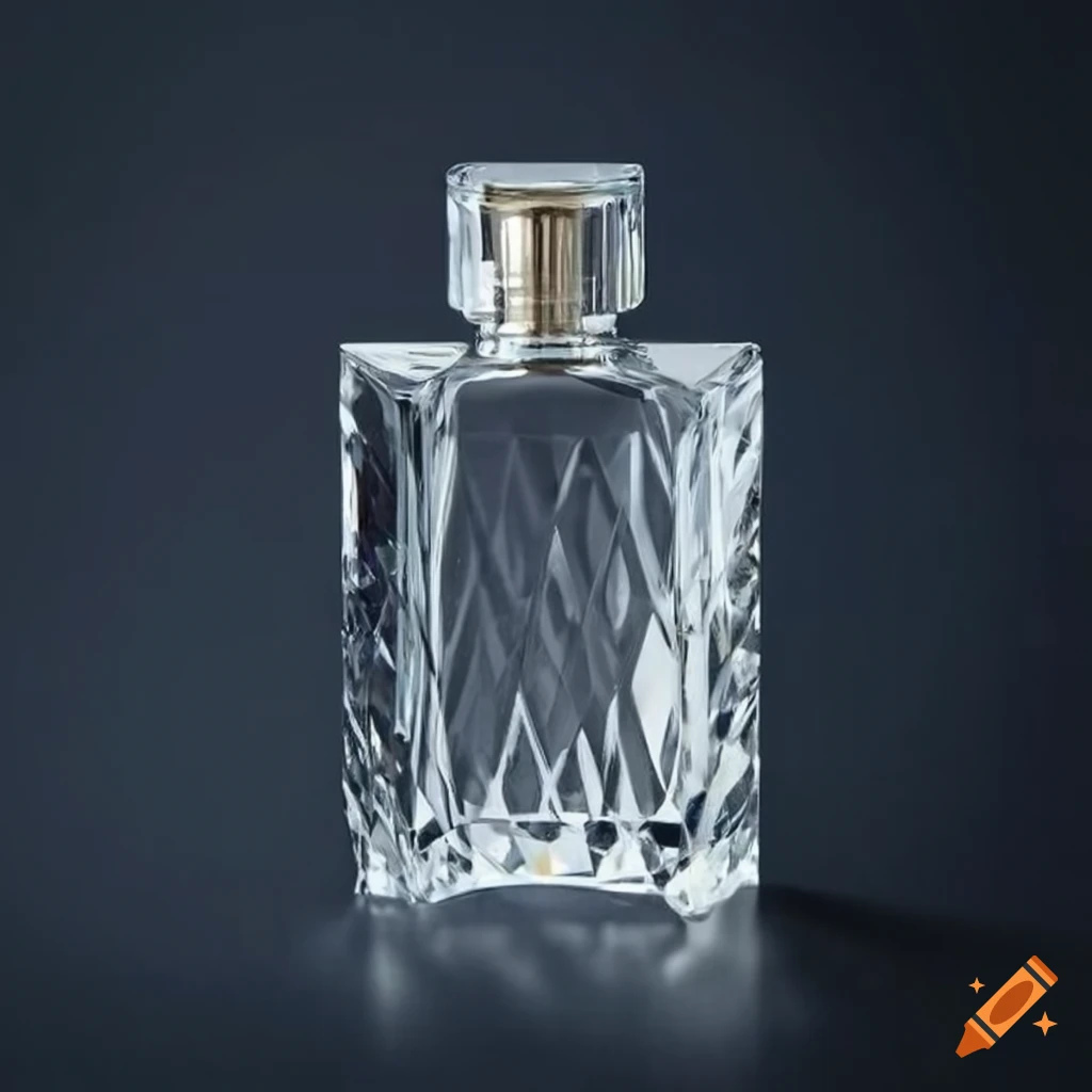 Square crystal clear perfume bottle