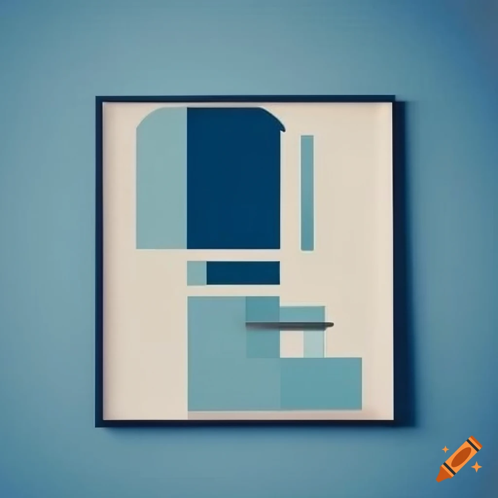 Elegant blue Bauhaus poster design