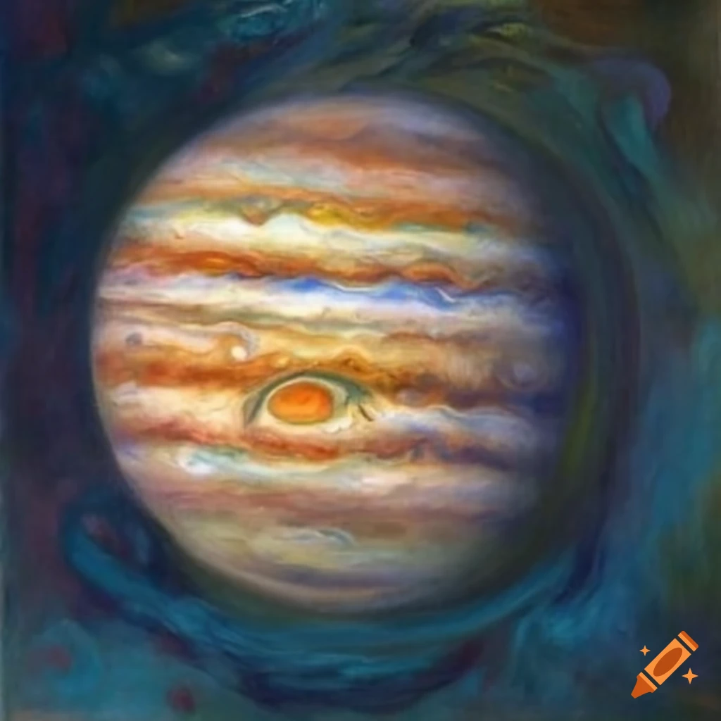 Impressionist painting of Jupiter and Saturn by Monet, Manet, or Degas