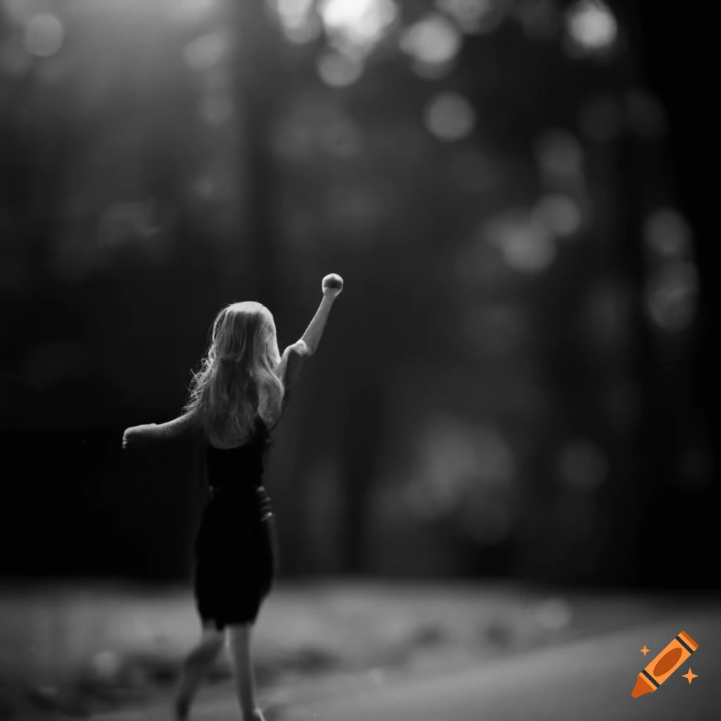 Black and white photo depicting happy days