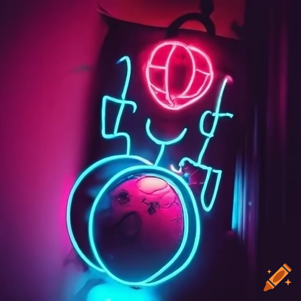 Neon tattoo in a street setting