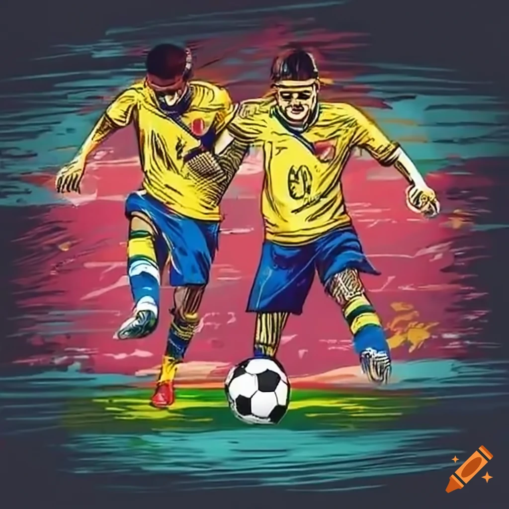 Colombian soccer team playing on a big screen television and radio