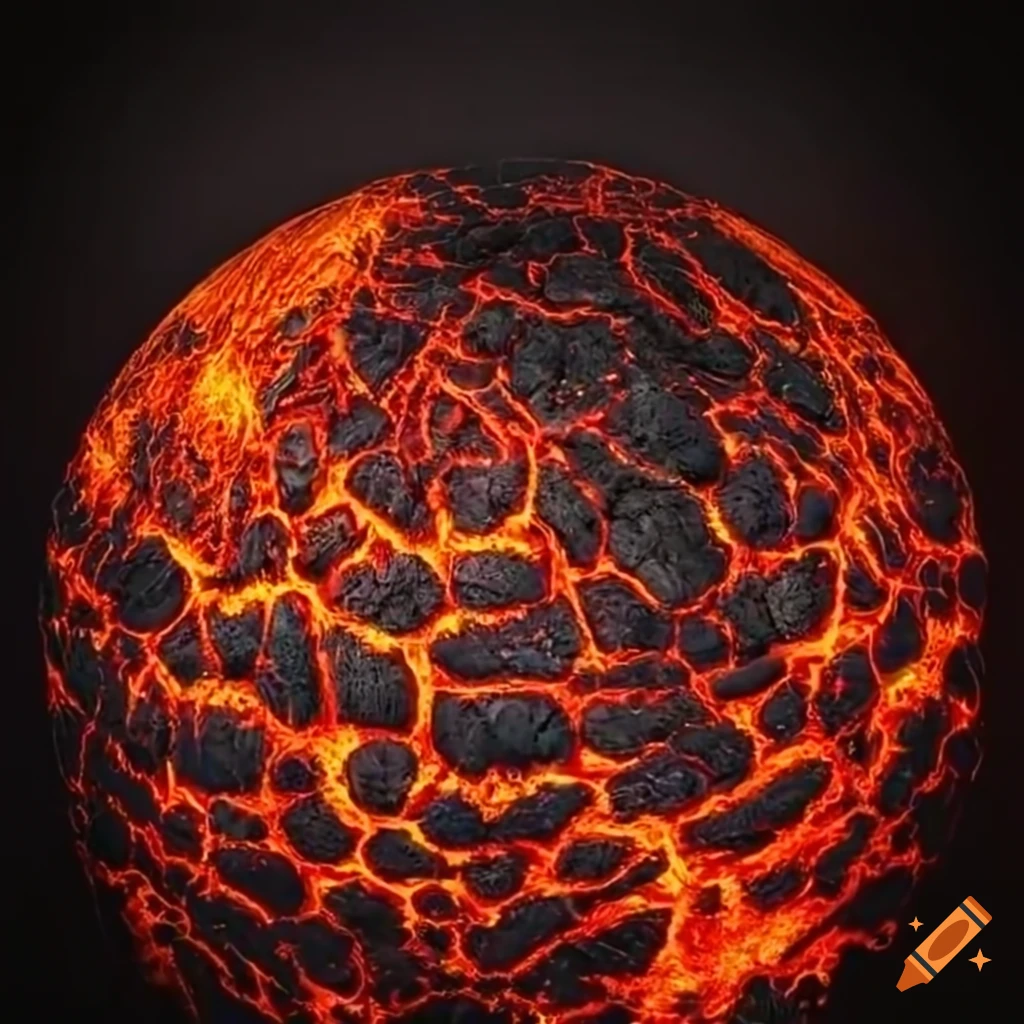 Perfect sphere of flowing lava