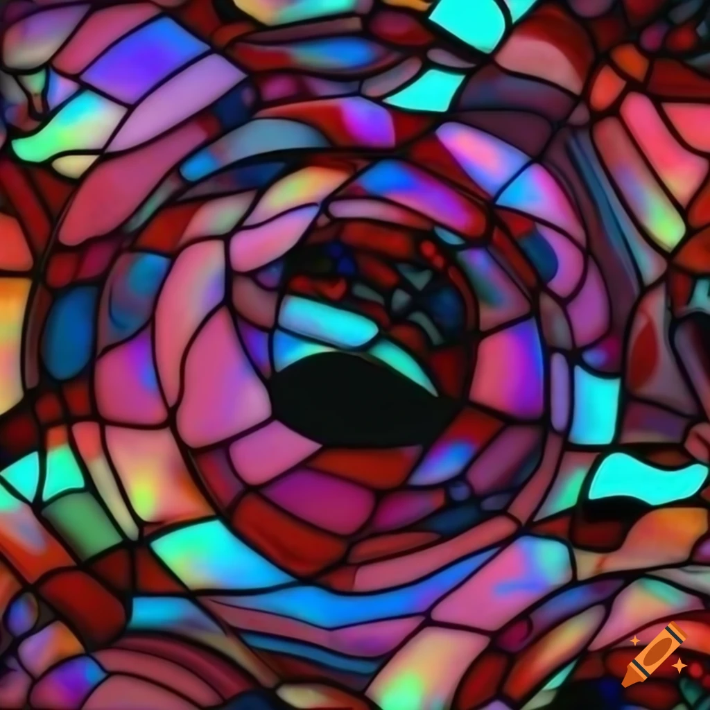 Iridescent stained glass camouflage pattern