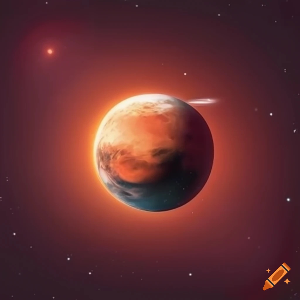 Flat design of Mars in a cosmic background