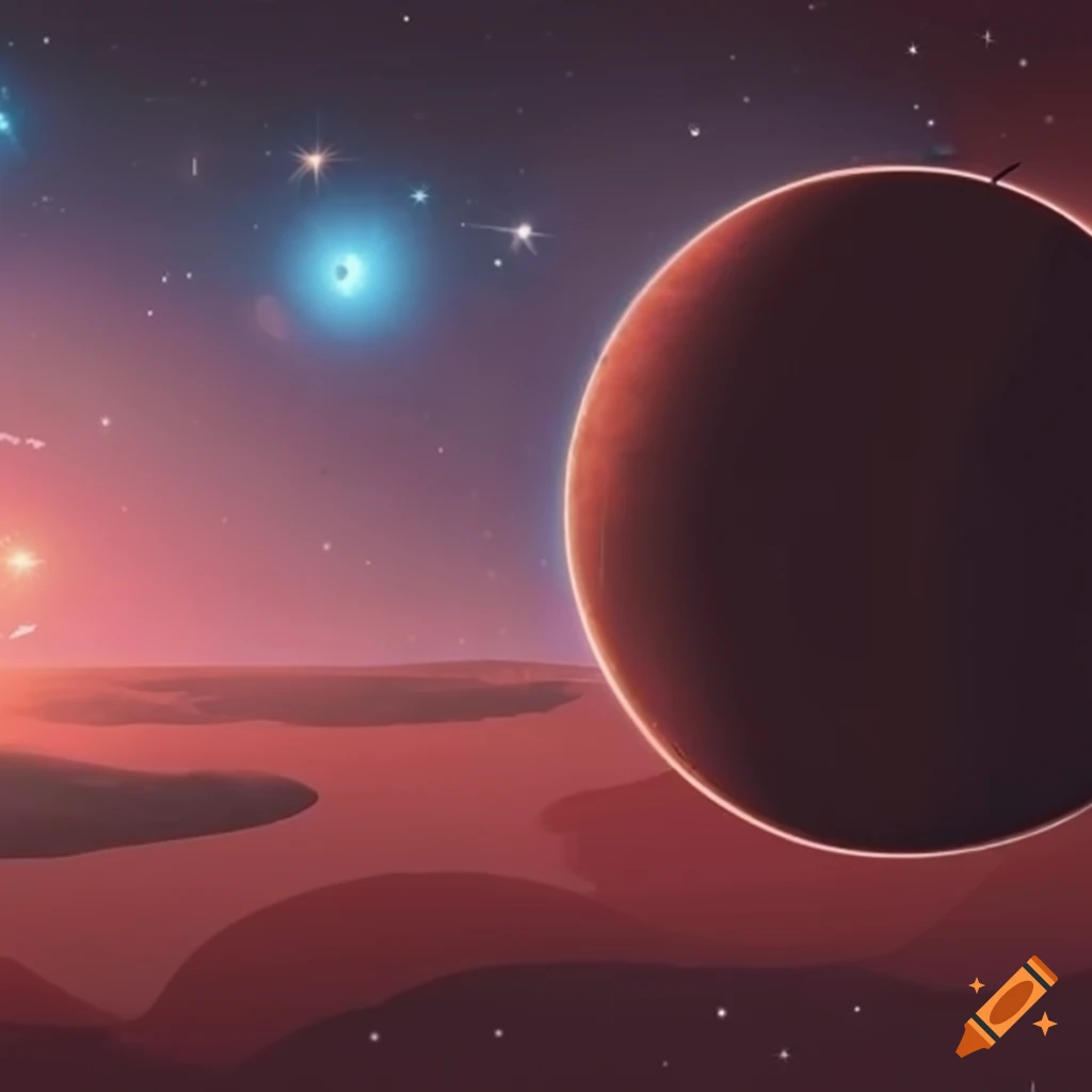 Flat design of Mars in a cosmic setting