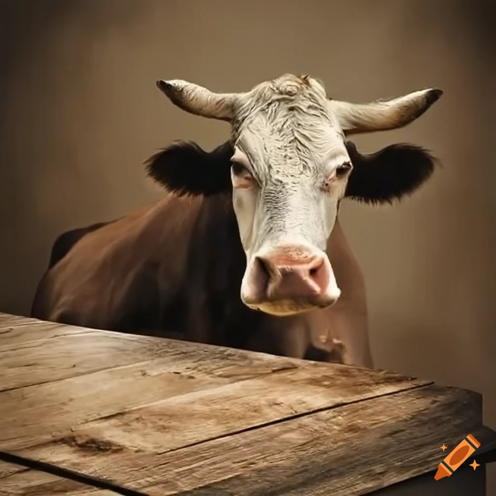 Cow peacefully sitting in a barn