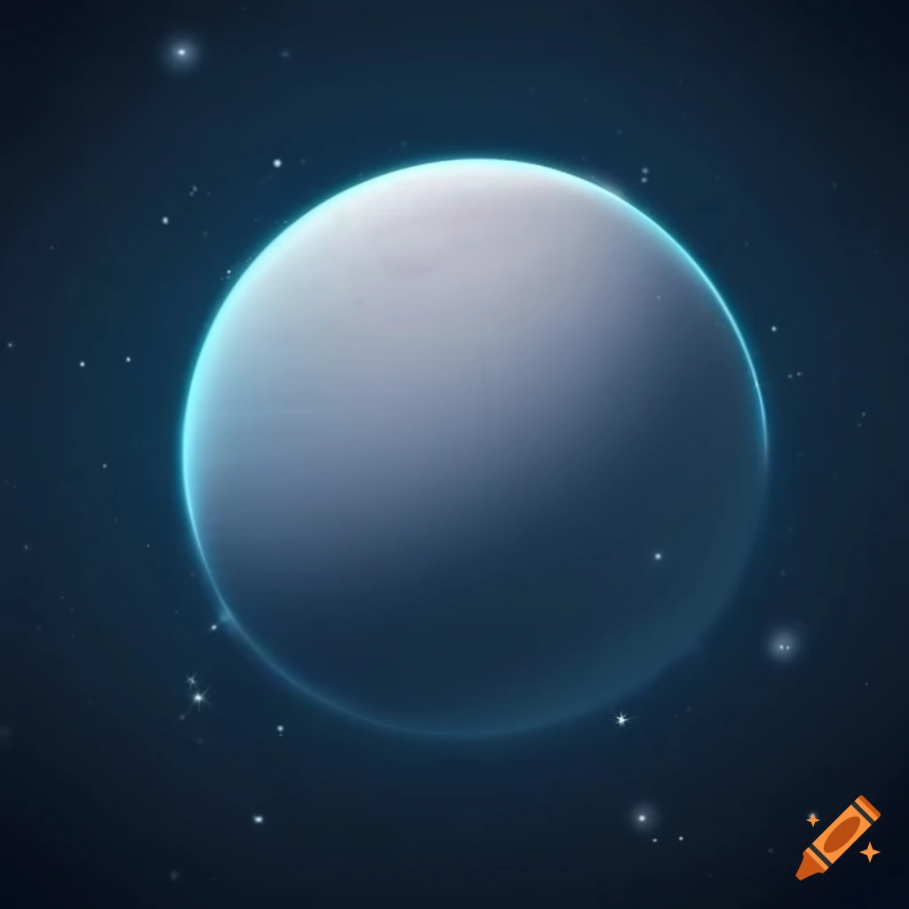 Flat design of a white planet in a cosmic background