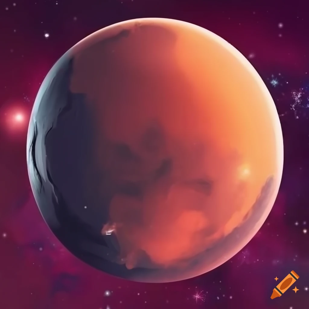 Flat design of Mars in a cosmic setting