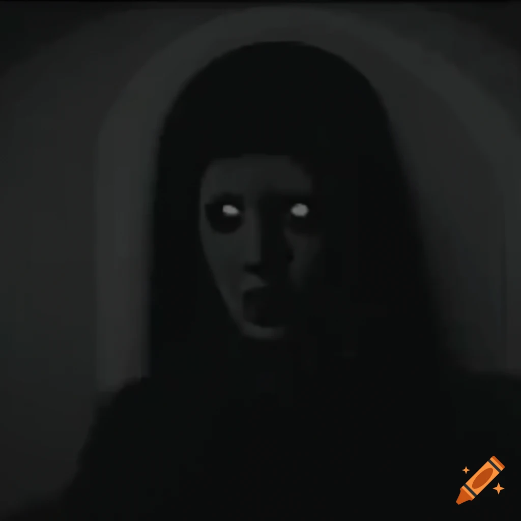 Distorted analog horror with high contrast and VHS tape filter on Craiyon