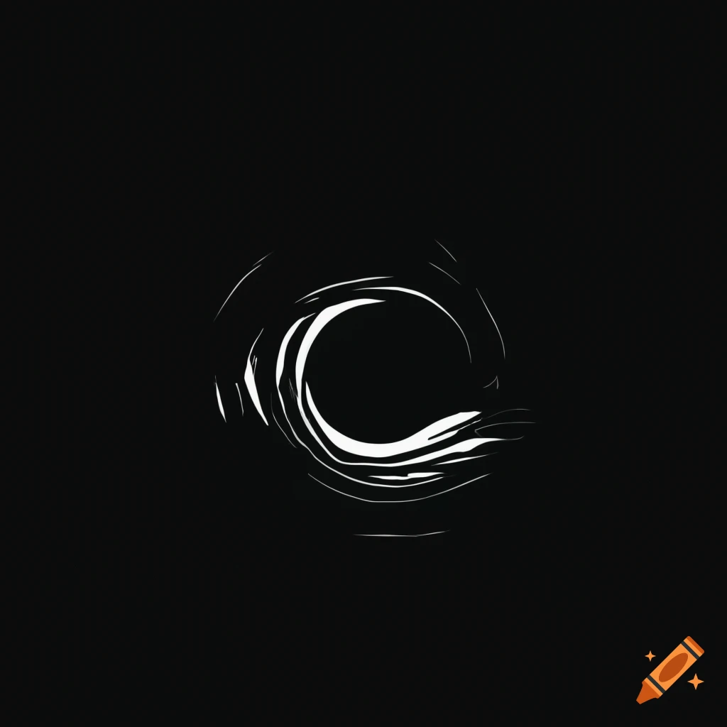 Simple one-line drawing of a yellow ocean wave on a black background