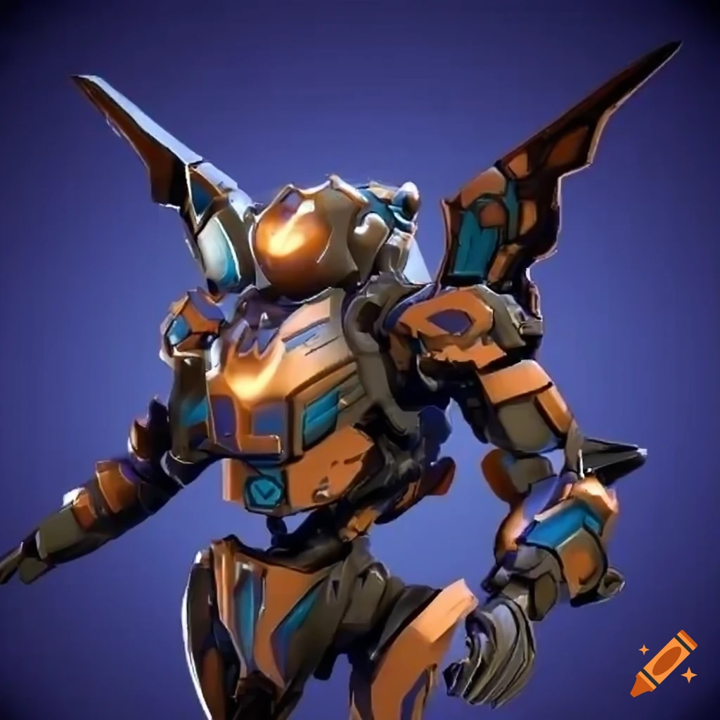 Stylized prismatic Valkyrie Mech render