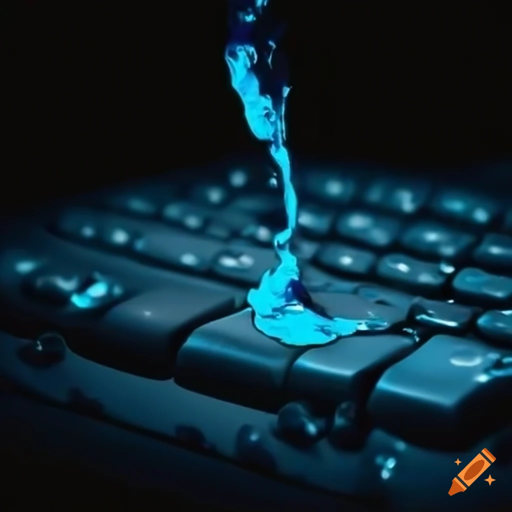 Water spill on keyboard on Craiyon
