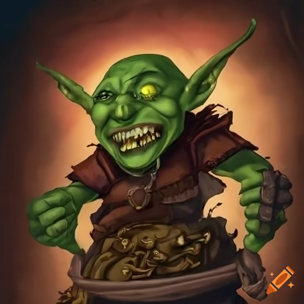 Fantasy goblin throwing scrap at another goblin
