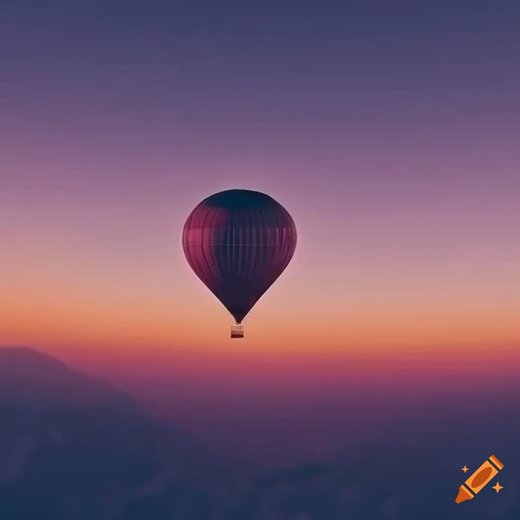 Hot air balloons in around the world in eighty days style with dreamy vibes