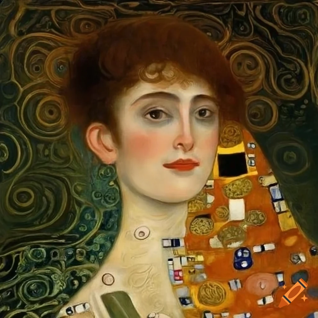 Tableau inspiré de la Tosca dans le style de Gustave Klimt avec peu de détail