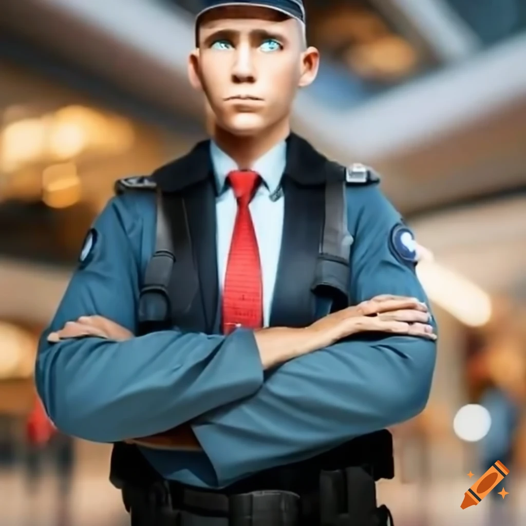 Security guard in a shopping center