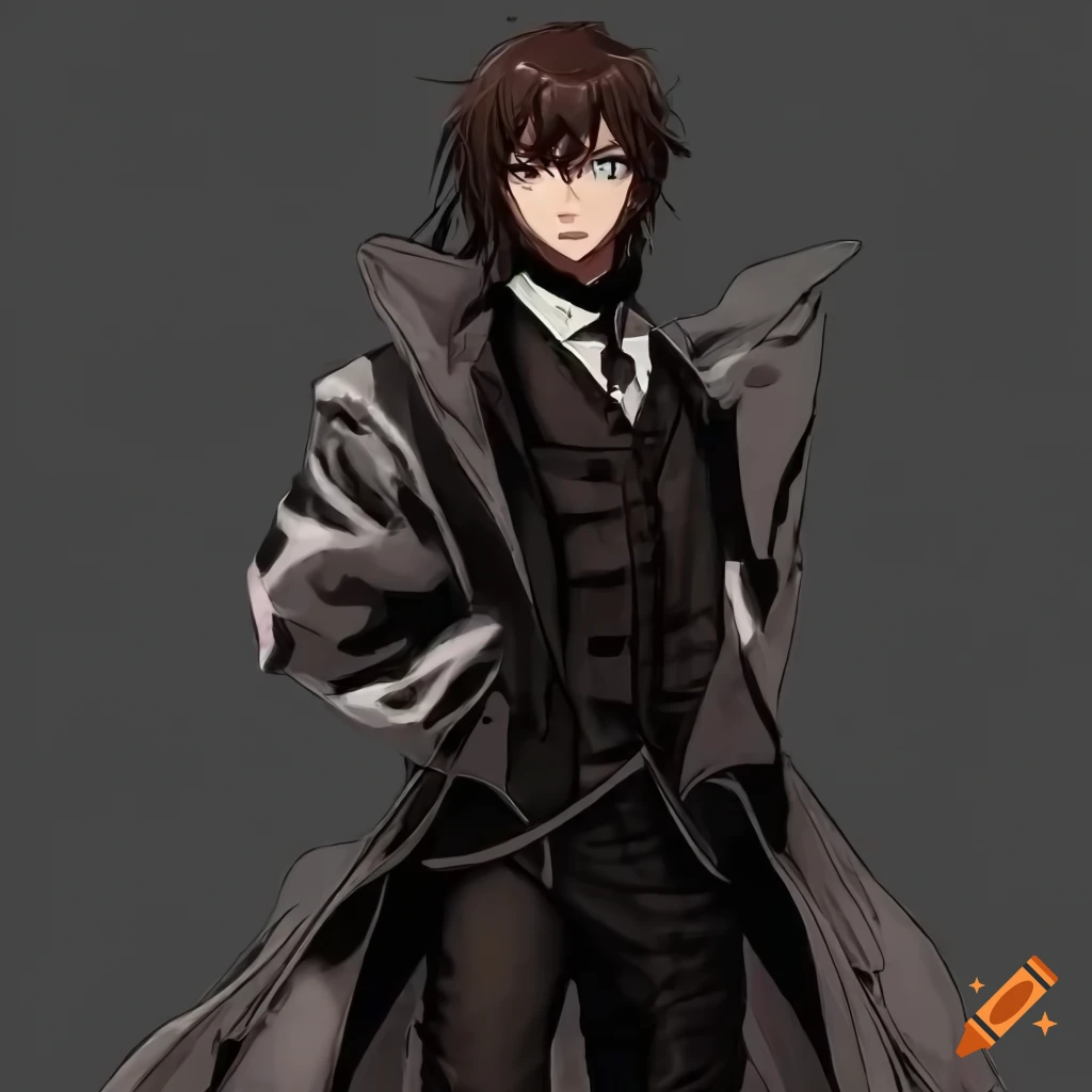 Imposing figure with dark brown hair, black eyes, and sienna skin in formal attire