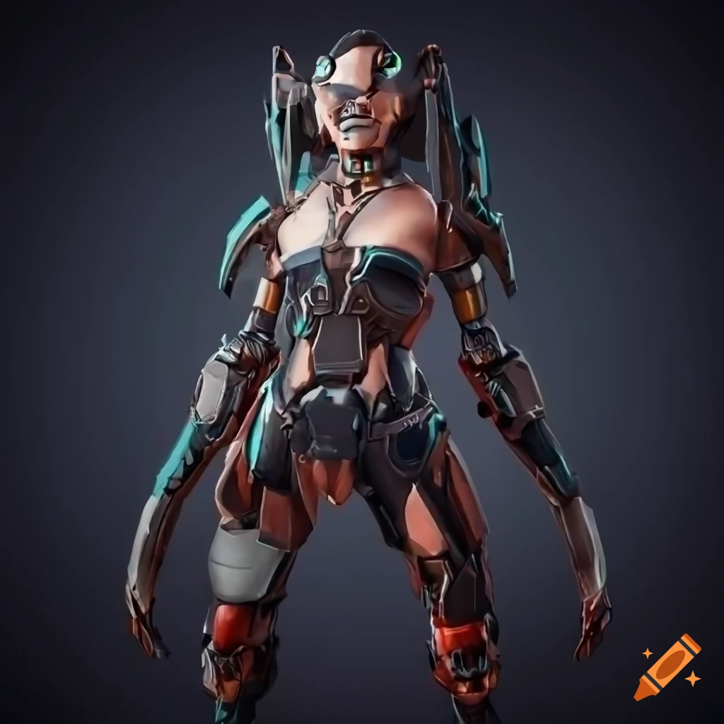 Stylized Arcane Cyborg Shark Valkyrie Render